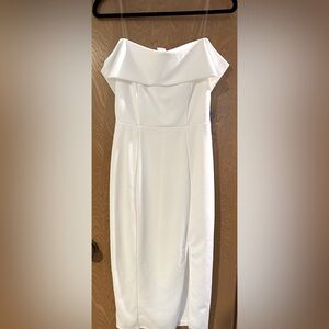 NWT White Off the Shoulder Midi Dress; Perfect for Summer, bridal, bachelorette